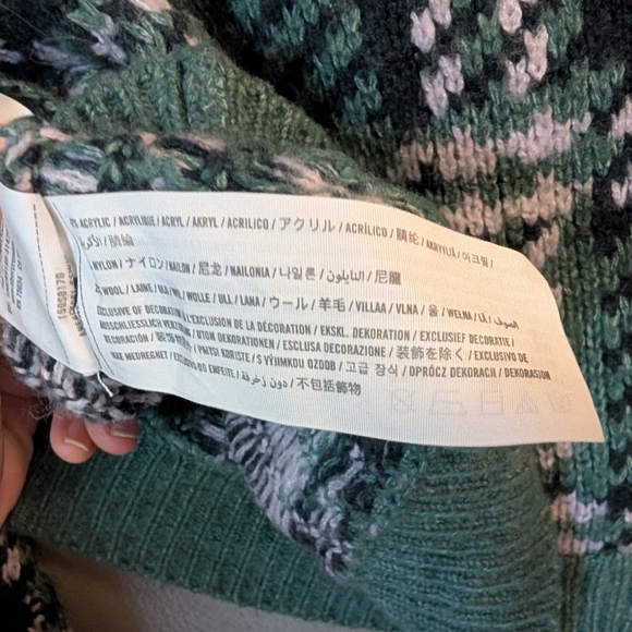 Abercrombie & Fitch Green Plaid Pullover Cropped Sweater Size XS - Picture 4 of 6